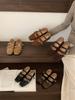 French Flat Evening Wind Cross Buckle Square Head Mary Jane Not Tired Feet Ballet Shoes Women