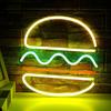 Large Neon Signs USB with Switch Hamburger LED Neon Lights Wall Art Decoration Wing Hanging Sign Bar Room Decor Party Night Lamp