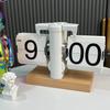 Механические переворачивающиеся настольные часы из бука и ореха для гостиной дома