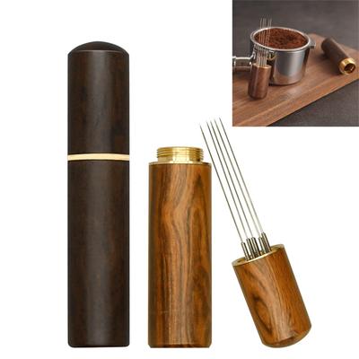 Набор из 2 инструментов для перемешивания эспрессо, иглы для кофейного порошка, деревянная ручка, мешалки для кофейного порошка, деревянный материал для кофе