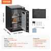 VEVOR Single Door 3.5 cu.ft Safe Box with Key Lock & Password, Safe Lock Box with Fireproof Bag, Key Rack, LED Light, and 2 Shelves for Money