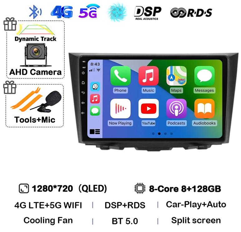 Android 14 Carplay Auto Для Suzuki Kizashi 2009 2010 2011 2012 2013 2014 2015 Автомагнитола GPS Стерео Мультимедийный плеер Головное устройство