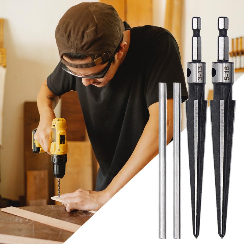 Конусная развертка по дереву 3-13/5-16 мм, электрическая дрель для деревянных досок, расширение отверстий, снятие фаски и заусенцев, шестигранная ручка, инструмент для резки