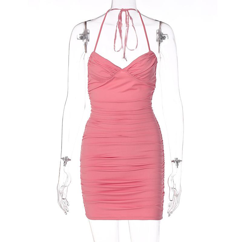 Элегантное облегающее сексуальное женское платье для женщин 2022, летнее плиссированное платье на бретельках для мини-вечеринки и клуба, ночные платья, женский халат Femme Ladies