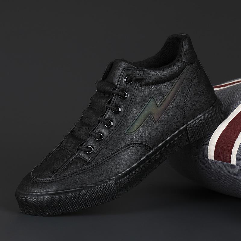 New ModelMen'S Shoes Winter Men'S Leather Velvet Cotton Shoes Thermal Board Shoes Comfortable Casual Cotton Boots
