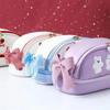 Bear Cute Pencil Bag Smile Cherry Double Layer Pen Pouch Cartoon Pencil Case  Girl