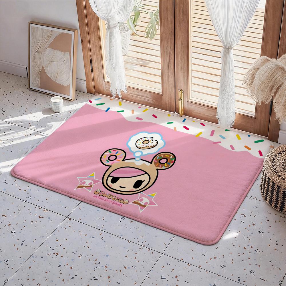 Character T tokidoki Floor Mat Eco  Flannel Doormat Non Slip Odorless Indoor Floor Rug Soft Short Plush Home Mat