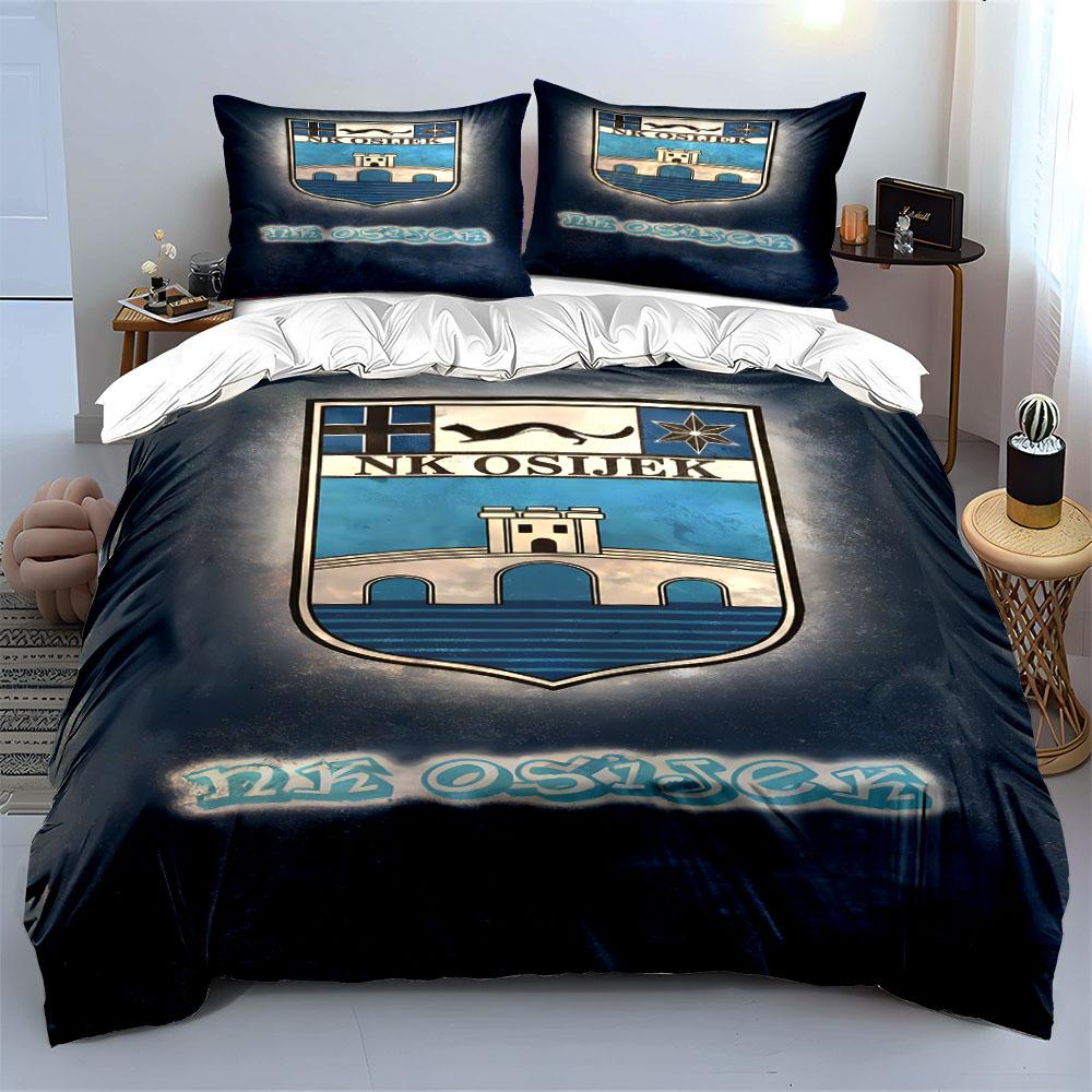 "NK Osijek Logo with Blue Background" Print Bedding Set Duvet Cover Pillowcases (1* Duvet Cover 2* Pillowcases Do Not Include Comforter)
