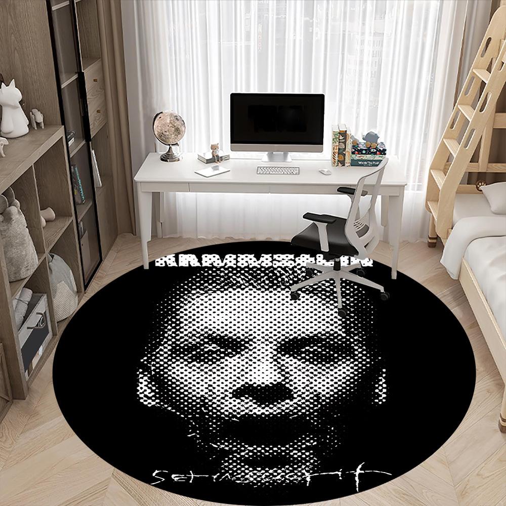 1 шт. Круглый коврик для офиса Rammstein, Нескользящий, Мягкий и прочный офисный коврик для декора интерьера, Идеально подходит для офиса yy250915040