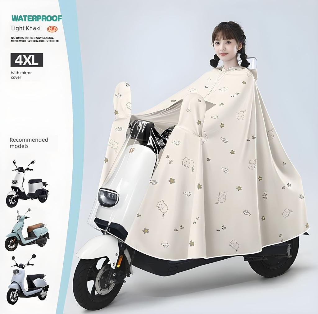 Raincoat for Electric Vehicles, Special Raincoat for Electric Motorcycles, Women's Oversized and Thickened Full-Body Raincoat, New Style Rain Poncho