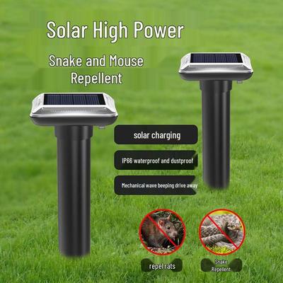 Ультразвуковой отпугиватель мышей и змей на солнечной батарее с вибрацией и зуммером для использования на открытом воздухе