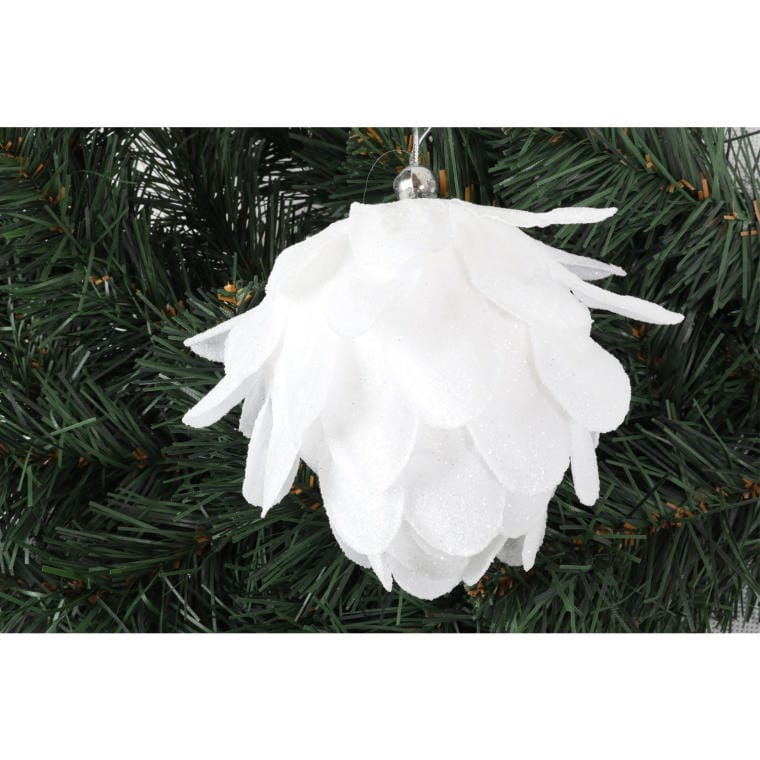 White Styrofoam Snow Cone 10 Cm In Pvc Box - Christmas Tree Ornament