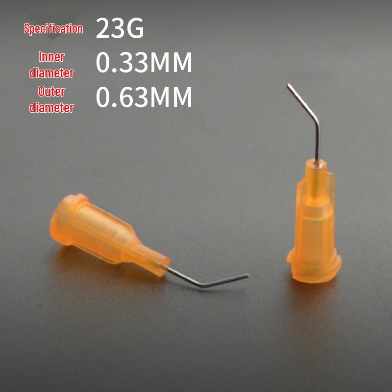 Изогнутый наконечник дозирующей иглы из нержавеющей стали 45°