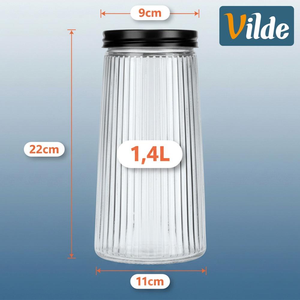 Glass Containers For Loose Products With Lid 1.4 L / 1 L / 700 Ml 3 Pcs.