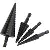 Hexagonal Shank Straight Groove Black Step Drill Bit 3-12/4-12/4-20/4-32mm Reaming Step Drill Tower Drill Tool Set