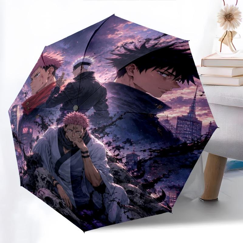 1PC Jujutsu Kaisen: Curse Battle Automatic Umbrella - Suitable Travel Outdoor Portable Umbrella Birthday Gift Daily Essentials