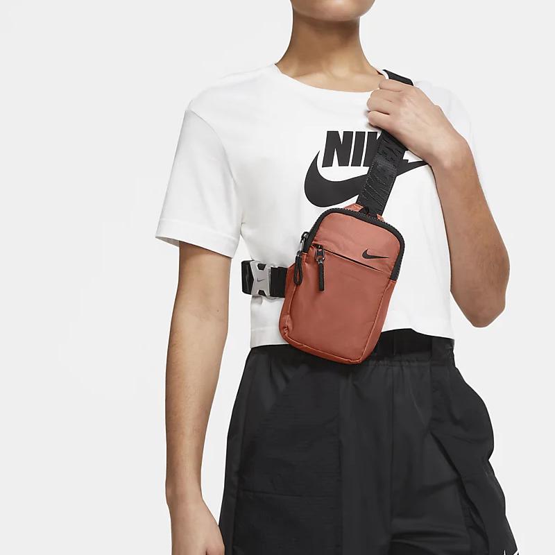 Nike Полиэстеровая сумка-слинг, поясная сумка обычная унисекс цвет травы/апельсиновая кожура, повседневная CV1064-842