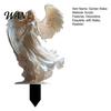 Garden Fairy With Built-in Spike Angel Stake Decor, Acrylic Sign with Stake, Flower Decoration Elegant Winged Sculpture for Indoor Outdoor Yard