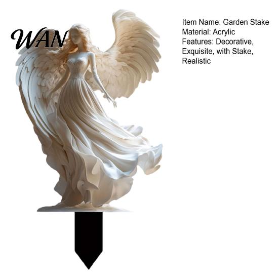 Garden Fairy With Built-in Spike Angel Stake Decor, Acrylic Sign with Stake, Flower Decoration Elegant Winged Sculpture for Indoor Outdoor Yard
