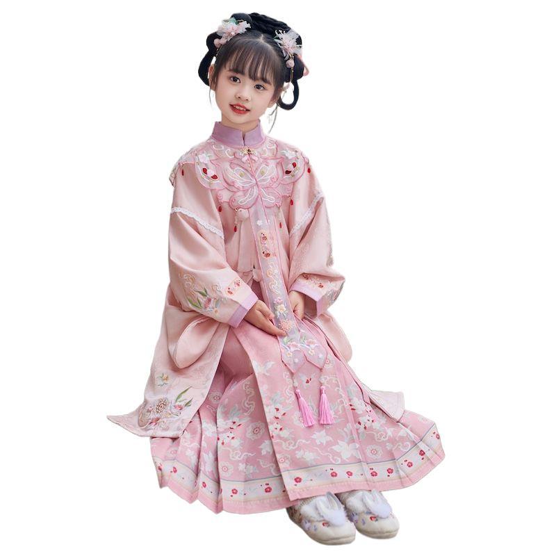 2026 Spring/Autumn Ming Dynasty Embroidery Children's Hanfu Yun Jian Princess Dress Jacquard Style Set