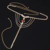 Elegant Rhinestone Ruby Body Chain Set for Women - Nightclub Style