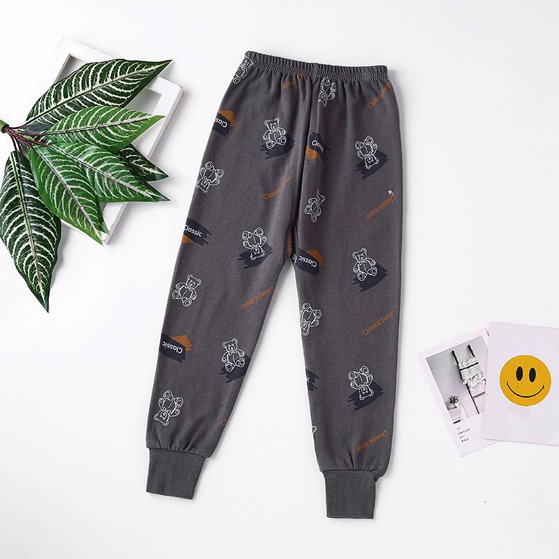 Детские осенние брюки из чистого хлопка: Мягкая внутренняя одежда для мальчиков и девочек, легкие пижамы на весну и осень