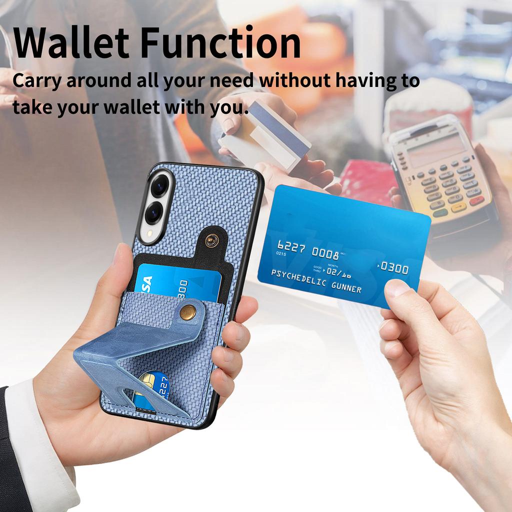 For Samsung Galaxy S25 Edge Case with K-Shaped Kickstand Leather Phone Back Cover