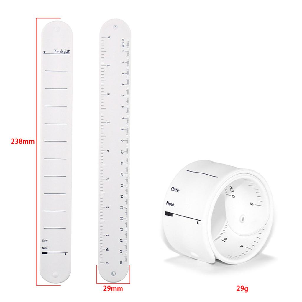 Silicone Note Wrist Band Reusable Writeable Pocket To-do List Wrist Strap Waterproof Erasable with Scale for Elderly