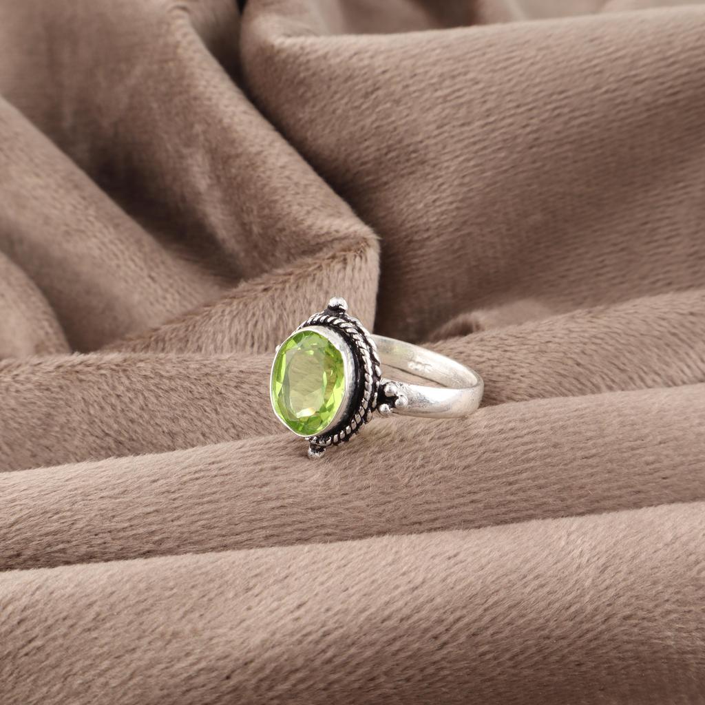 Ювелирные изделия с перидотом, Кольцо из стерлингового серебра 925 пробы, Кольцо ручной работы с драгоценным камнем в подарок на День благодарения