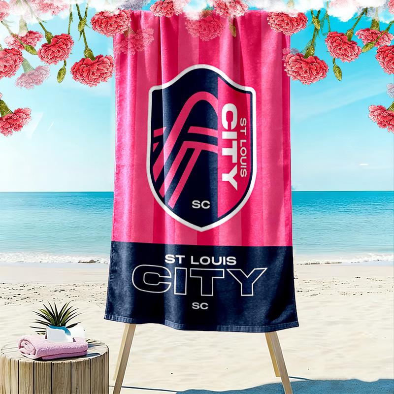 St.Louis City SC Print Beach Towel, Large Soft Quick Dry Towel for Beach Camping Swimming
