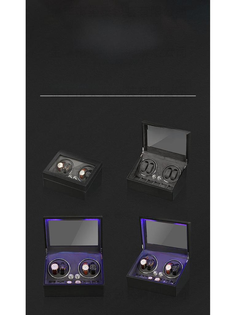 Электрическая шкатулка для подзавода часов со светодиодной подсветкой - коробка для хранения 4+6 часов