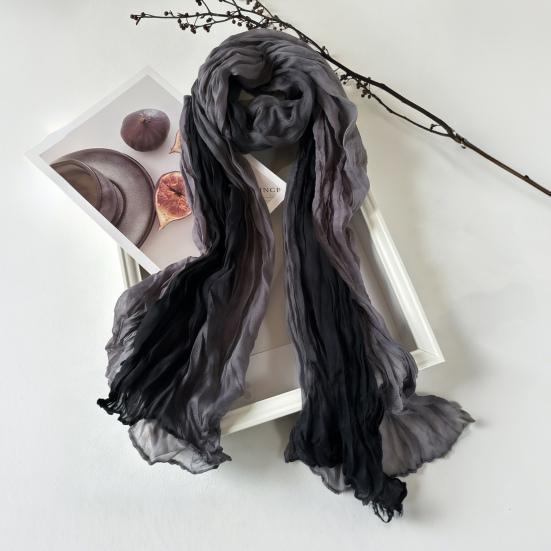 Women Scarf Autumn Winter Tie-Dye Scarf Soft Smooth Texture All-Weather Shawl Versatile Outdoor Accessory
