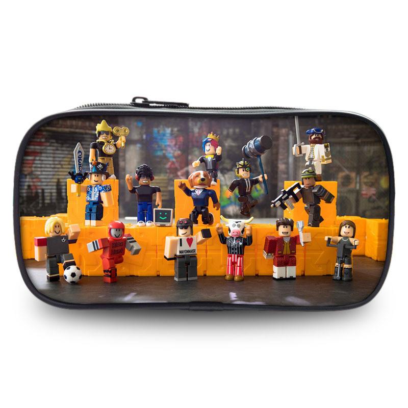 Вместительный пенал Roblox из прочной ткани Оксфорд с забавными рисунками для студентов