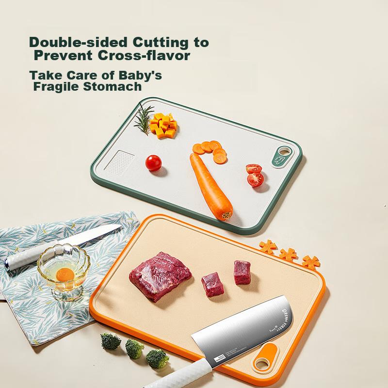 Non-Slip Cutting Board, Fruit And Baby Food Board, Double-Sided Chopping Board for Home Use, Sticky Board, Plastic Cutting Board, Size 40*28cm