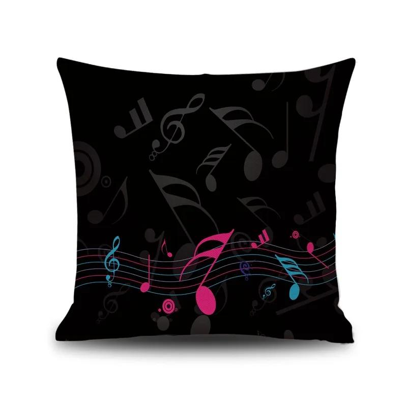 45X45CM Piano Key Wonderful Notes Decorative Pillowcase Car Sofa Art Piece Office Seat Cushion Cover Home Decoration