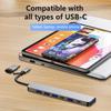8-in-2 USB 3.0 HUB USB C HUB 4K HDMI Adapter with RJ45 SD/TF High Speed Transmission Splitter TYPE-C HUB For MacBook Computer