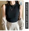 H520 Женская майка без рукавов в рубчик с круглым вырезом - Скрывает жир под мышками, Идеально подходит в качестве топа или нижнего белья