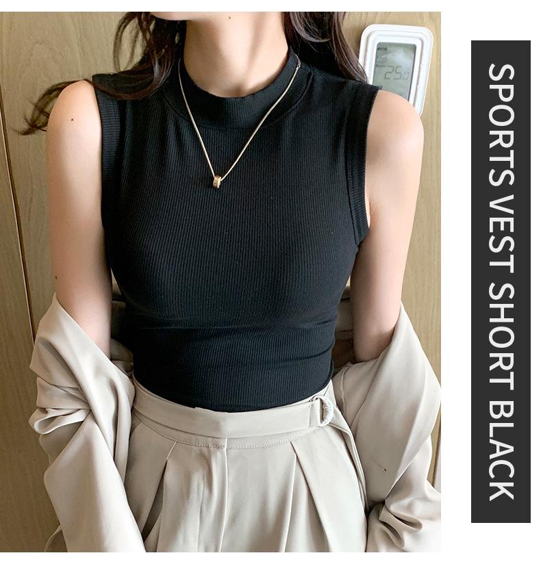 H520 Женская майка без рукавов в рубчик с круглым вырезом - Скрывает жир под мышками, Идеально подходит в качестве топа или нижнего белья