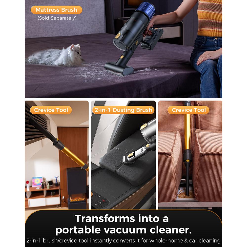 Беспроводной пылесос-стик Proscenic P15, 50 кПа 580 Вт Мощное всасывание, 70 минут работы, Щетка против запутывания, Зеленый свет, 6 слоев фильтрации