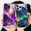 Фантомный Синий Речной Рейн для iPhone 15 14 13 12 11 Pro Max X XS XR 7 8 Plus 2020 2022 SE Закаленное стекло Чехол для телефона