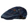 Men Outdoor Patches Denim Beret Cap Flat Golf Driver Newsboy Sun Hat