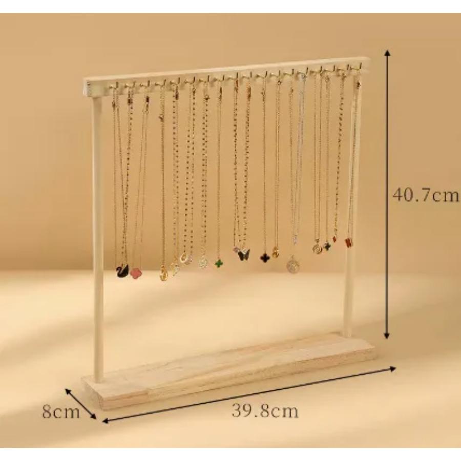 Jewelry Organizer Display Stand Wood Necklace Hanging Countertop Rack for Chains Earrings Bracelets Showcase Storage Rack