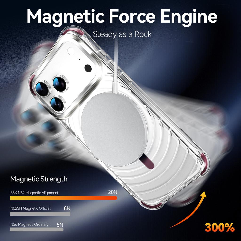 Suitable for iPhone 18 Pro Max phone case, Apple 17 airbag transparent magnetic 16 four-corner anti-drop 15 cover