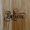 Винтажное Металлическое Настенное Искусство 'Believe' Черное Железное Написание Декор в Стиле Фермерского Дома Вдохновляющий Подарок