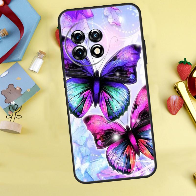 Black Beautiful Butterfly Case For OnePlus Nord 5 CE 2 3 4 Lite N20 N30 OnePlus 10T 12R 13R 13T 10 11 12 13 15 Cover