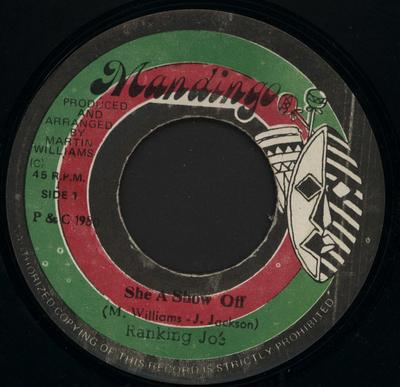 7-дюймовая пластинка RANKING JOE JAH MARTIN ALLSTARS She A Show Off Bim Fi Kinarky NONE Mandingo 1980 Ямайка Регги Ска Даб Б/у