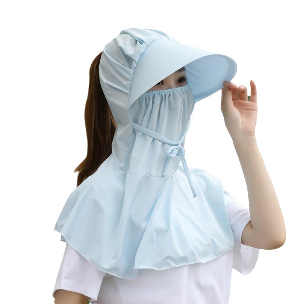Anti-uv Sun Protection Hat Flower Bucket Hat with Mask Breathable Tea Picking Cap Ladies