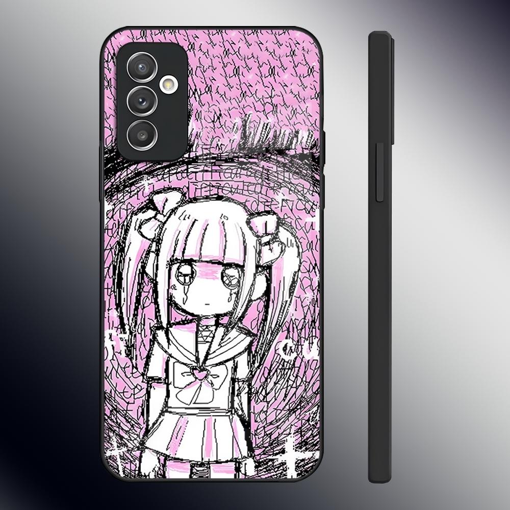 M-Menhera Chan Комикс Чехол для телефона Samsung S24 Ultra S23 S22 S20 Fe S21 Plus A54 A34 A24 A53 A13 A16 Стеклянная задняя крышка