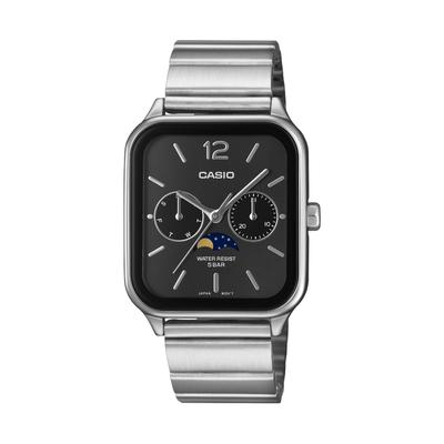 Мужские часы Casio Collection, Фазы Луны, Черный циферблат, Японская модель MTP-M305D-1AJF