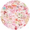 100PCS Girl's Pink Aesthetic Stickers Pink Y2K Party Supplies & Decorations, Waterproof Vinyl Decals for Scrapbook Water Bottle